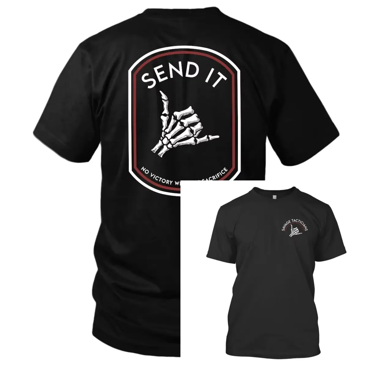 2026 Men Skeleton Hand Graphic T-Shirt Retro Slogan Short Sleeve Cotton Tees Unisex Casual Tops