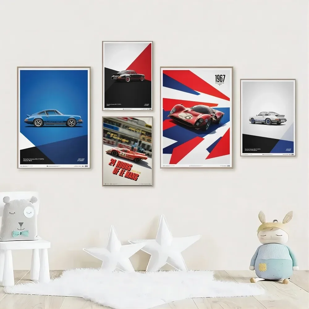 1pc Retro F1 Racing Poster Stickers Home Decor Aesthetic Art Mural Room Decor Digital Painting Living Room Bar