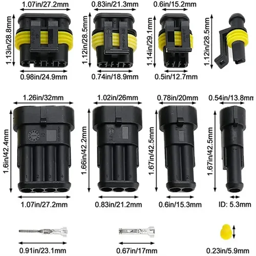 Imagen 2 del producto 240/352/708/1004 Uds kit de conector impermeable para coche en caja par macho y hembra conector de clavija de mazo de cables terminal 1-6 agujeros