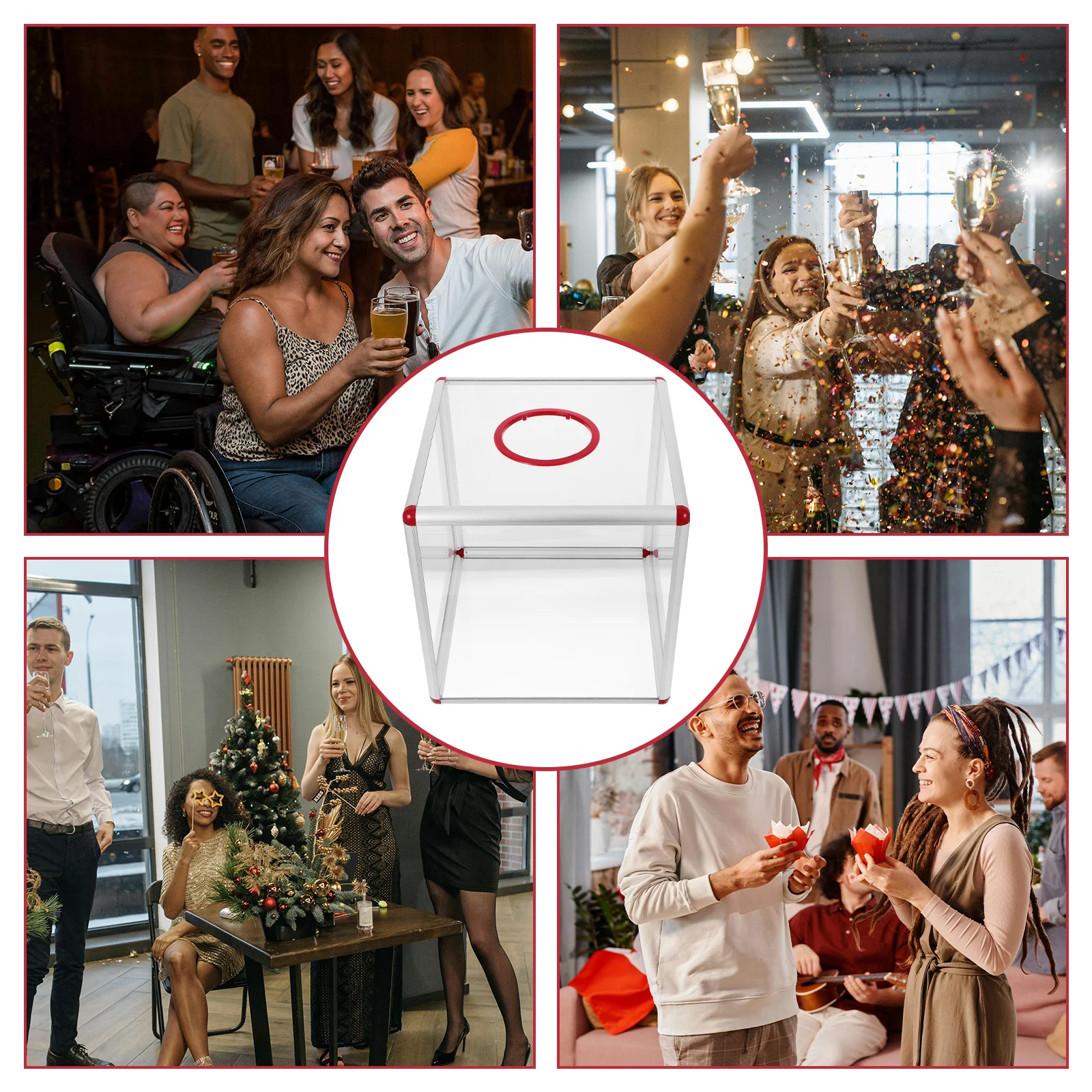 صندوق تذكرة كبير من الأكريليك الشفاف، صندوق تجميع التصويت، رسم المكافآت للحفلات والأحداث