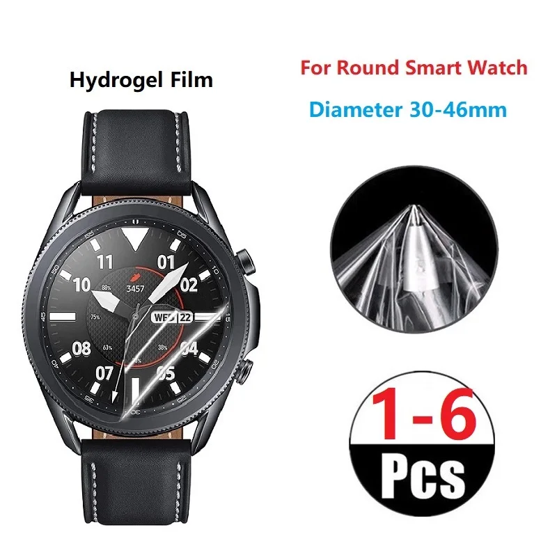 Round Smart Watch Hydrogel Soft Film For Diameter 42 44 30 31 32 33 34 35 36 37 38 39 40 41 46 mm Screen Protector Not Glass