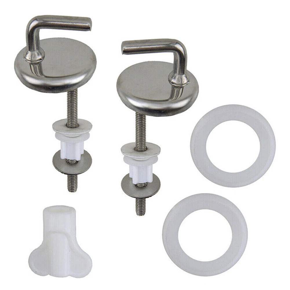 2pcs Toilet Seat Hinge Fixings Stainless Steel Toilet Lid Hinge With Mounting Accessory Easy Install Quick Release Repair Hinge