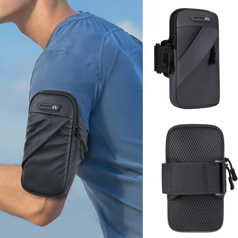 Telefoon Arm Tas Met Hoofdtelefoon Jack Waterdichte Ademende Sport Hardloop Telefoon Houder Gym Mobiele Telefoon Houder Joggingtassen