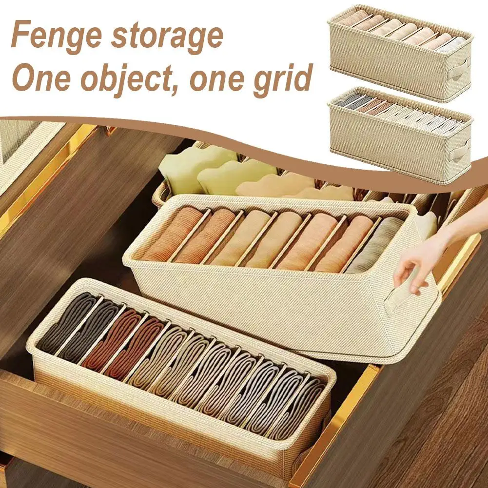7/11 Grids Underwear Storage Box Organizer Dividers Foldable Closet Storage Socks Lingerie For Bra Socks Ties Clothes Wardr R8I5