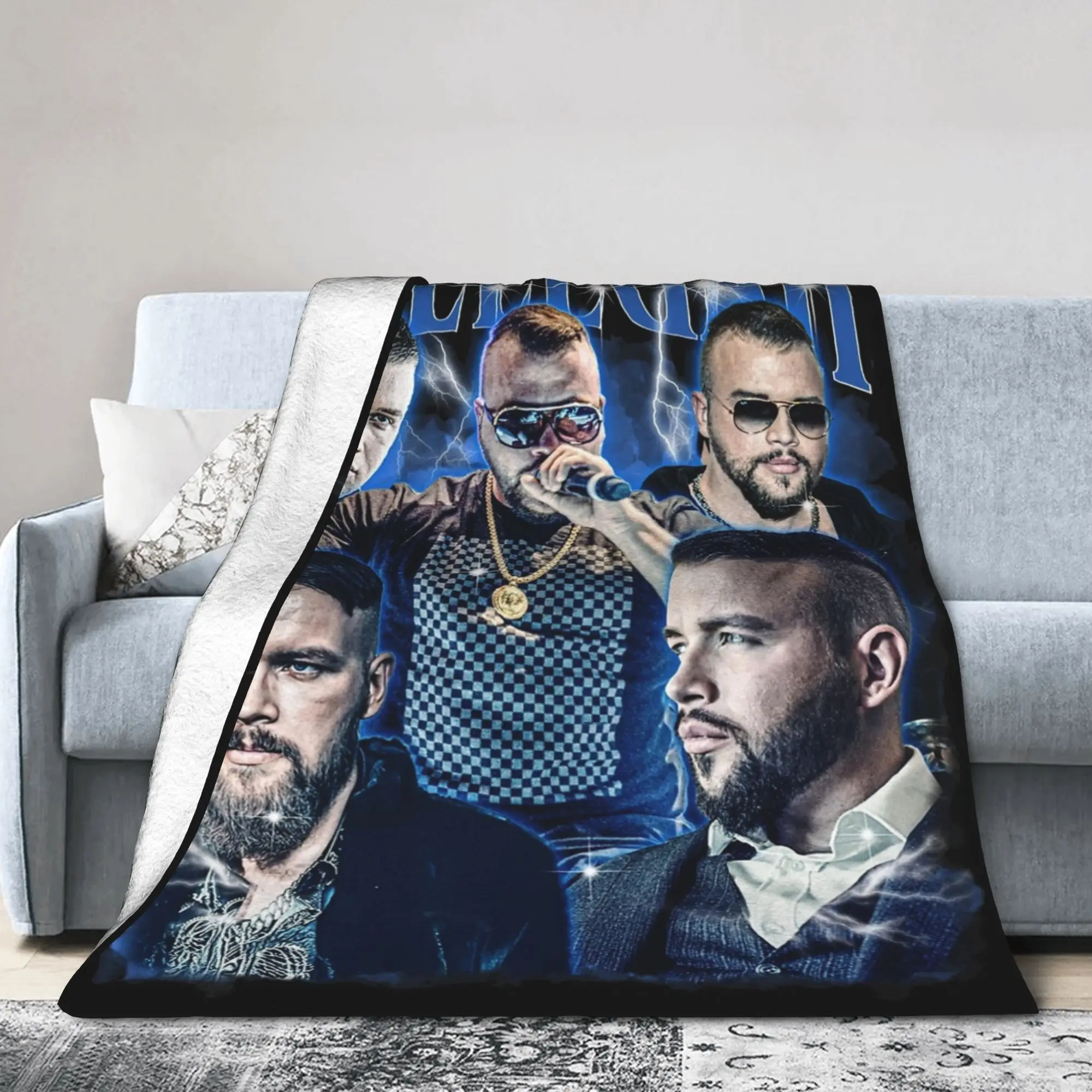 Kollegah German Rapper Blanket Fleece Textile Decor  Multi-function Soft Throw Blanket for Sofa Outdoor Bedspreads