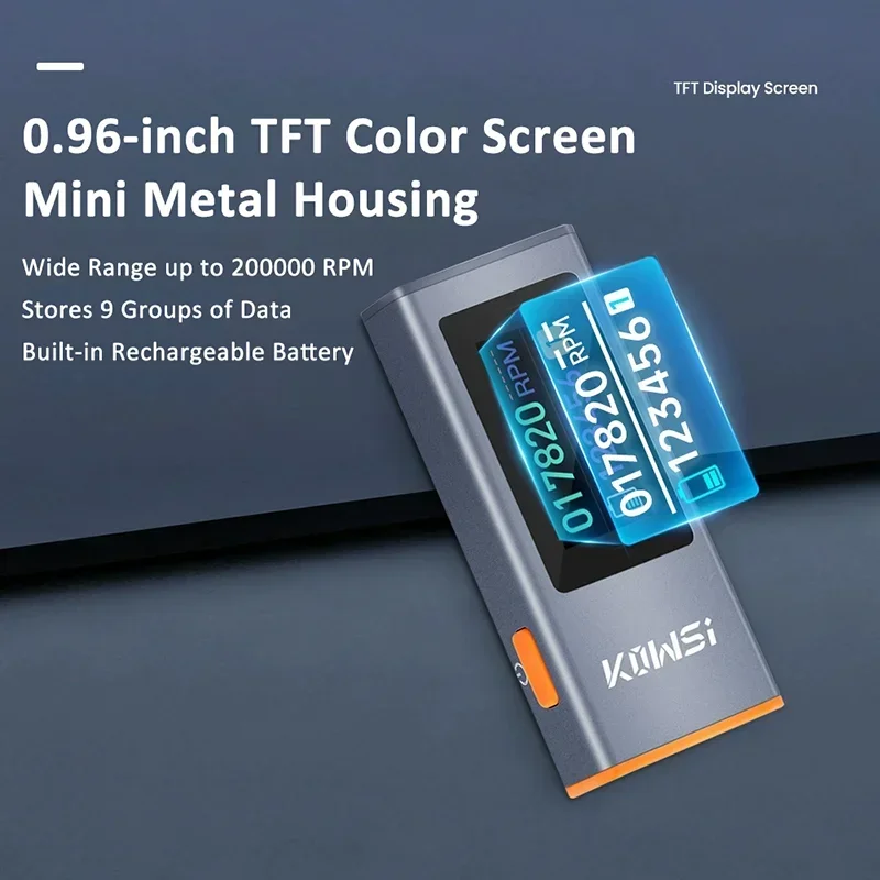 Mini Digital Laser Tachometer Non-Contact 200000RPM Speed Meter 0.96” TFT Display High-precision Portable Infrared Speed Tester