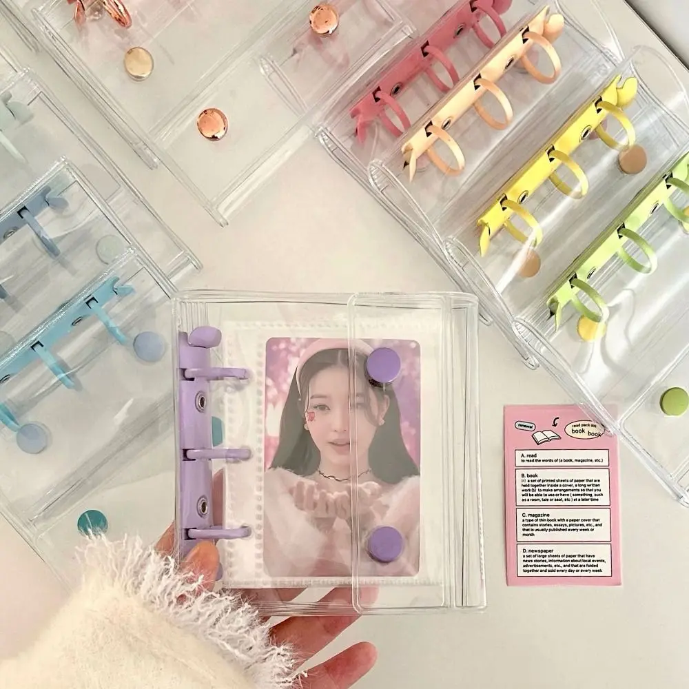 

Kawaii двойная кнопка 3-дюймовый чехол для фотоальбома a8 с 3 отверстиями, мини-футляр для фотографий, чехол в стиле INS, универсальный чехол для альбома с вкладышами для дома