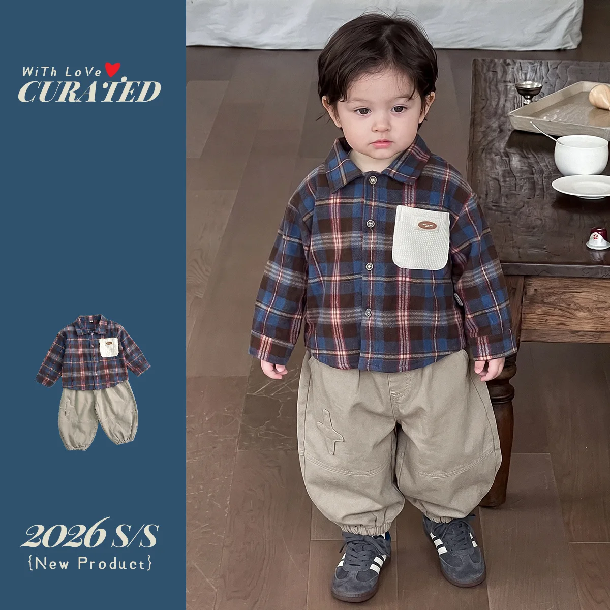 Autumn A-class Pure Cotton Boys' Set 1-year-old Boy Baby Korean Style Long Sleeved Shirt Two-piece Set Children's Pants