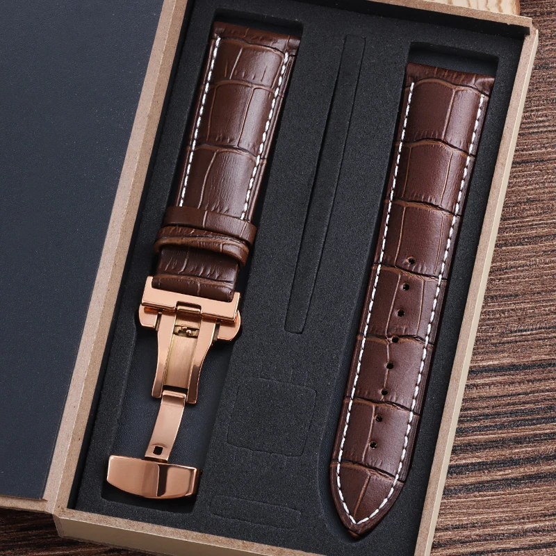 Genuine Cowhide Watch Straps with Box