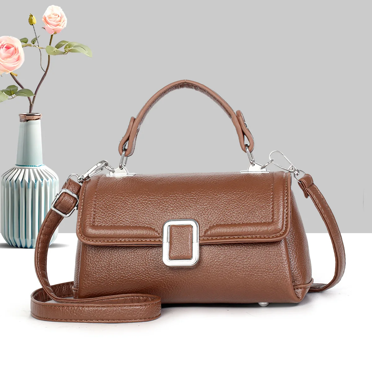 

Fashion Elegant Vintage Shoulder Crossbody For Women Simple Versatile Multi-Compartment Small Square Bags