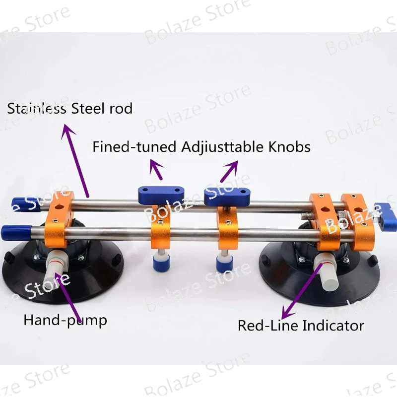 Seamless Stone Seam Setter Manual Rubber Vacuum Leveling Setter for Joint with 6&ampquot Suction Cups