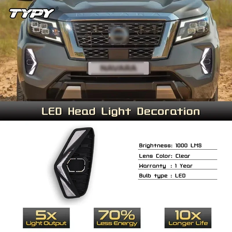 

TYPY Car LED Fog Lamp For Nissan Navara NP300 Frontier 2020 2021 2022 Car LED Daytime Running Light Dynamic Turn Signal Auto