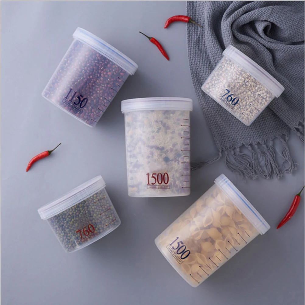 

1150Ml Plastic Seal Food Storage Containers Airtight Leakproof Dry Snacks Containers Transparent Bpa-Free Polypropylene Cereal