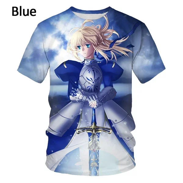 Fashion Fate/stay Night Printing 3d Printing T Shirt Men's T-shirt New Casual Cool Round Neck Short Sleeve