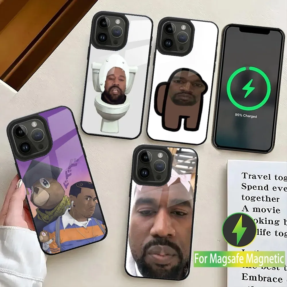 Funny K-Kanye West Phone Case For iPhone 16,15,14,13,12,11,Plus,Pro,Max Mini Magsafe Magnetic Wireless Charging