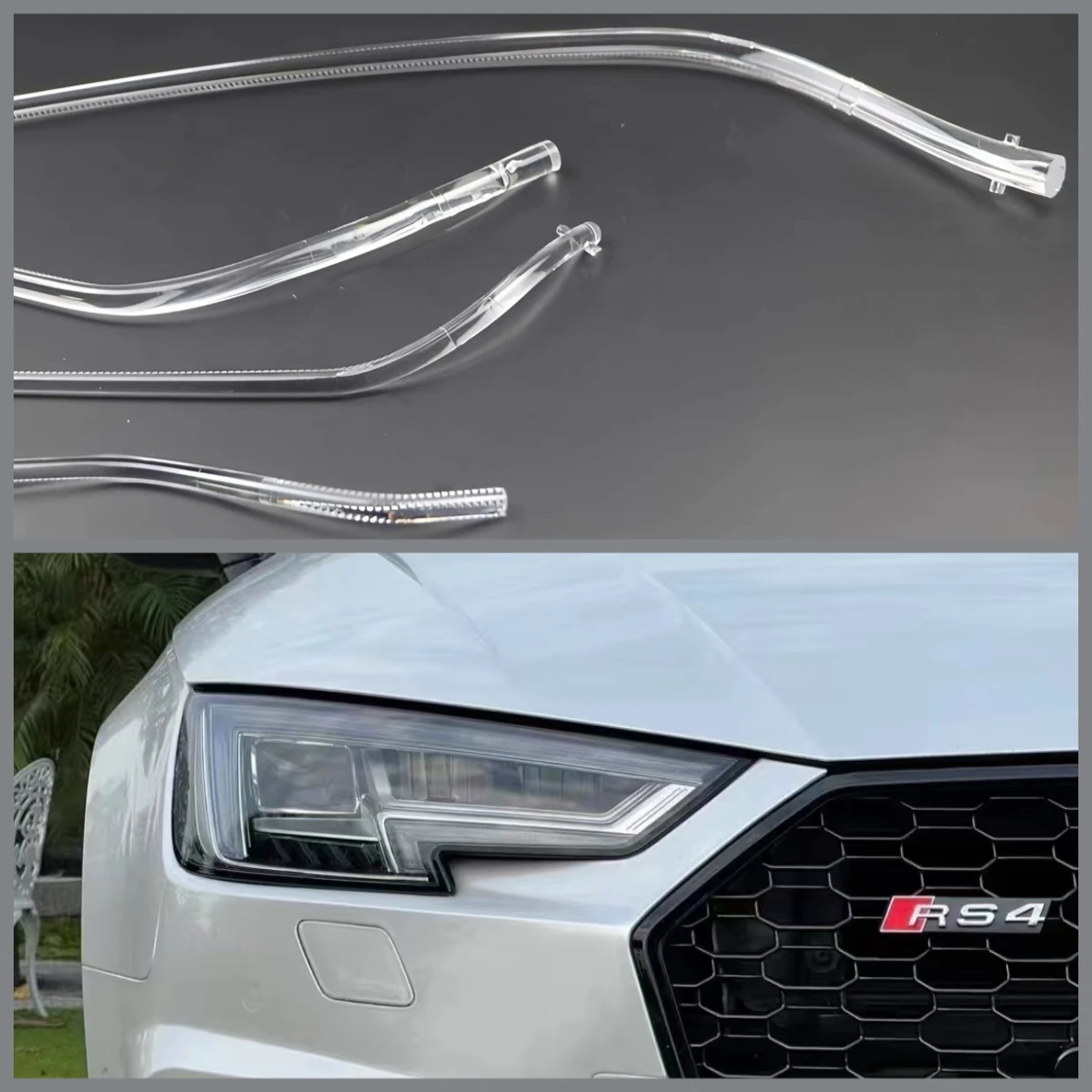 

LED Headlight DRL Guide Plate Daytime Running Light Tube Light Bar Angel Eyes For Audi A4 A4L B9 S4 2017-2019 Car Repair Parts