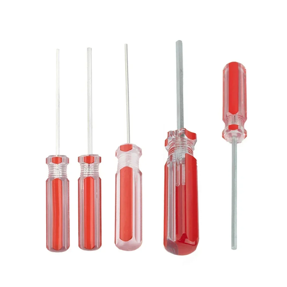 5pcs/set 1.5mm-4mm Hexagon Screwdriver Set Flat Head Hex Screw-driver Magnetic Bolt Driver H1.5 H 2 H 2.5 H3 H4