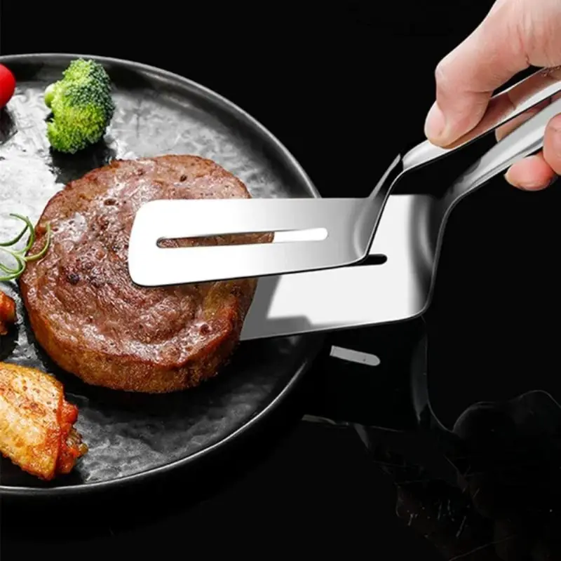 

Stainless Steel Double-Sided Shovel Clip Fried Shovel BBQ Tong Bread Steak Meat Vegetable Clamp Fried Fish Pizza Shovels Clips