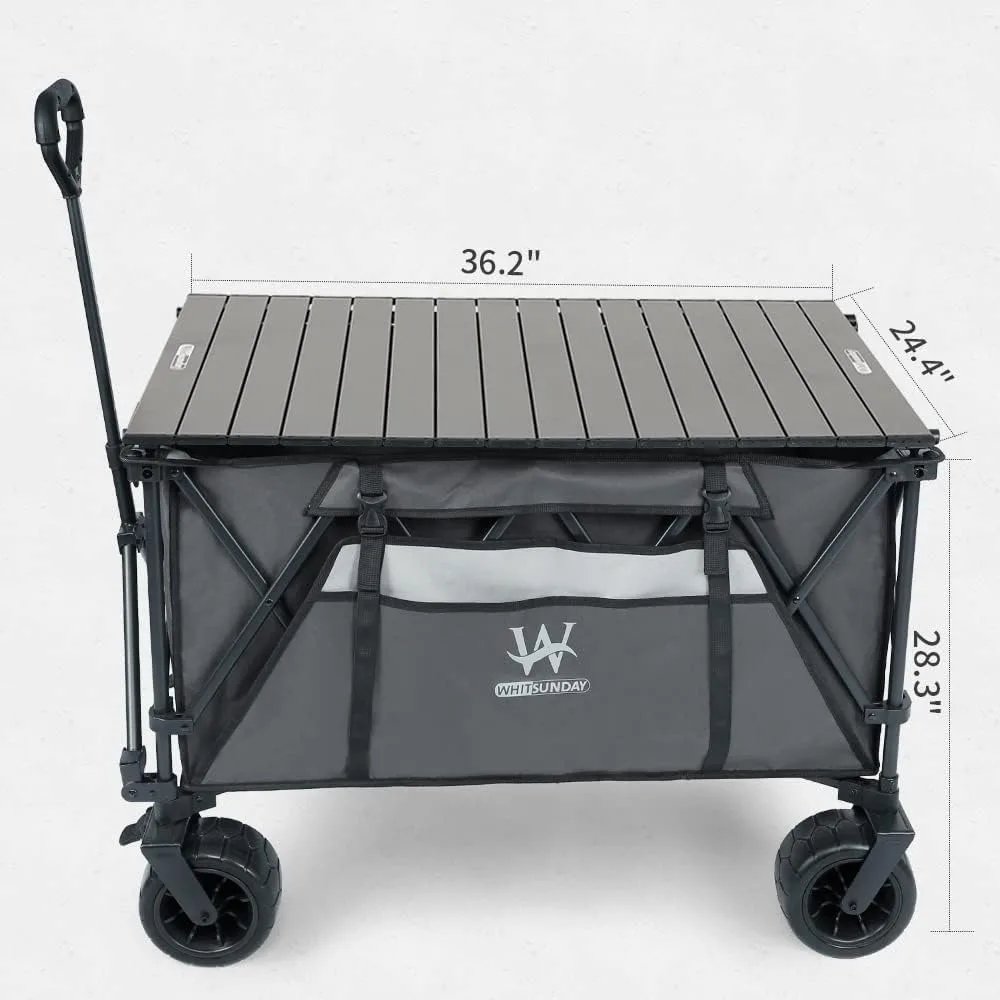 Imagem -04 - Whitsunday-heavy Duty Dobrável Wagon Carrinho Folding Outdoor Wagon Utilitário Camping Park Wagon com Placa de Mesa de Alumínio