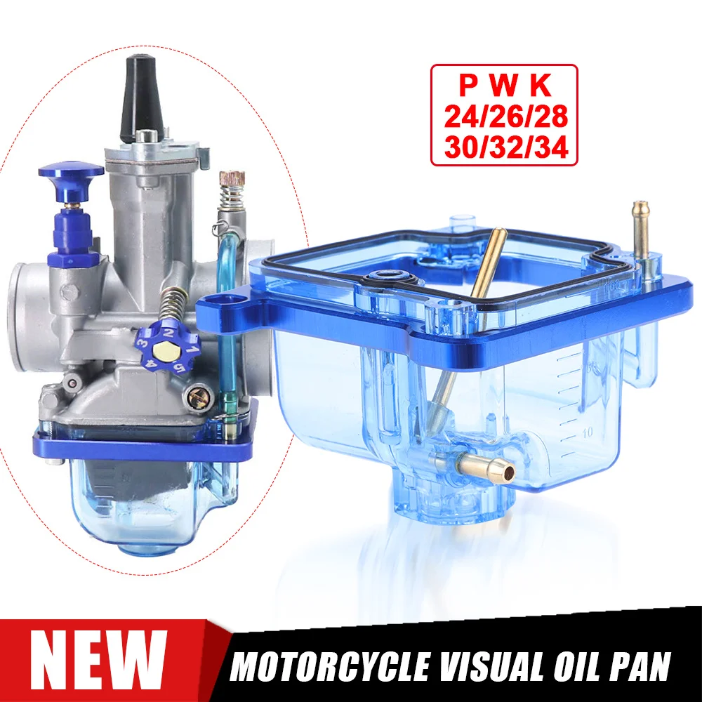

Motorcycle Carburetor Blue Clear Bottom Float Bowl Oil Cup with Oil Spill Hole for Carburetor 24 26 28 30 32 34 36 38 40mm