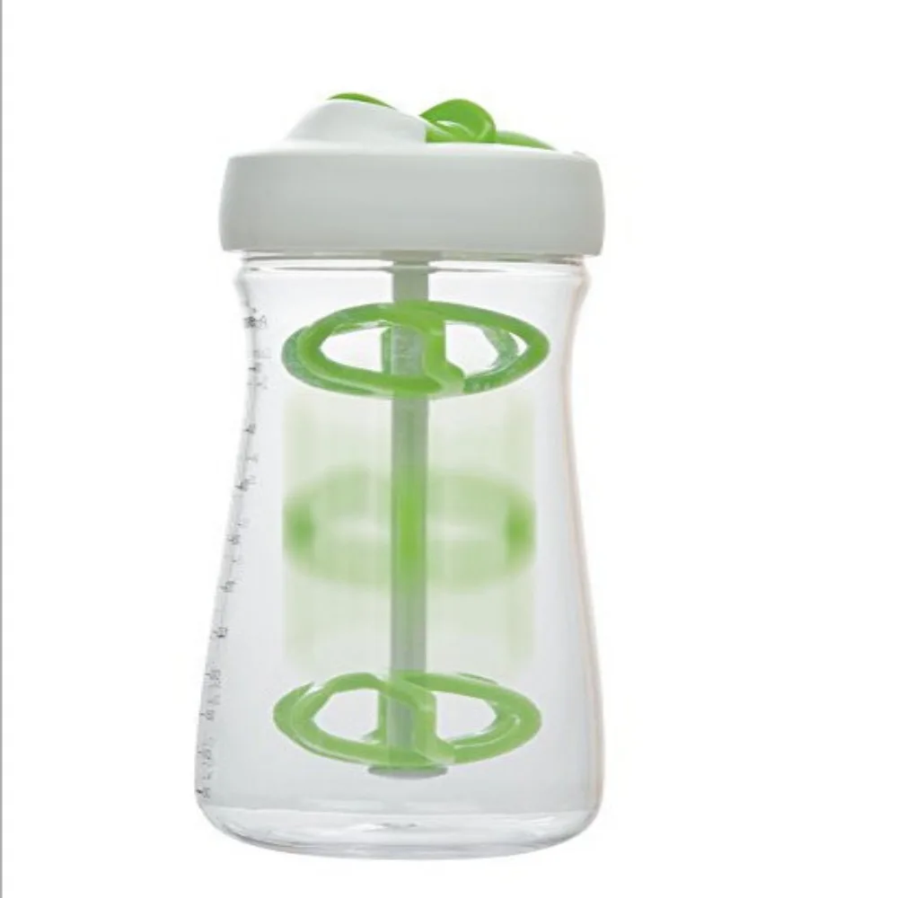 500ml Salad Dressing Bottle BPA Free Green Salad Dressing Shaker Container Leak-free Hand Shaking Spiral Stirring Cup Kitchen