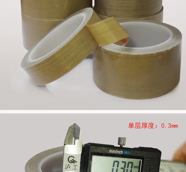 high quality 0.3mm thickness PTFE Adhesive Tape Cloth Hi-Temp Insulate  Adhesive Tape Insulating tape
