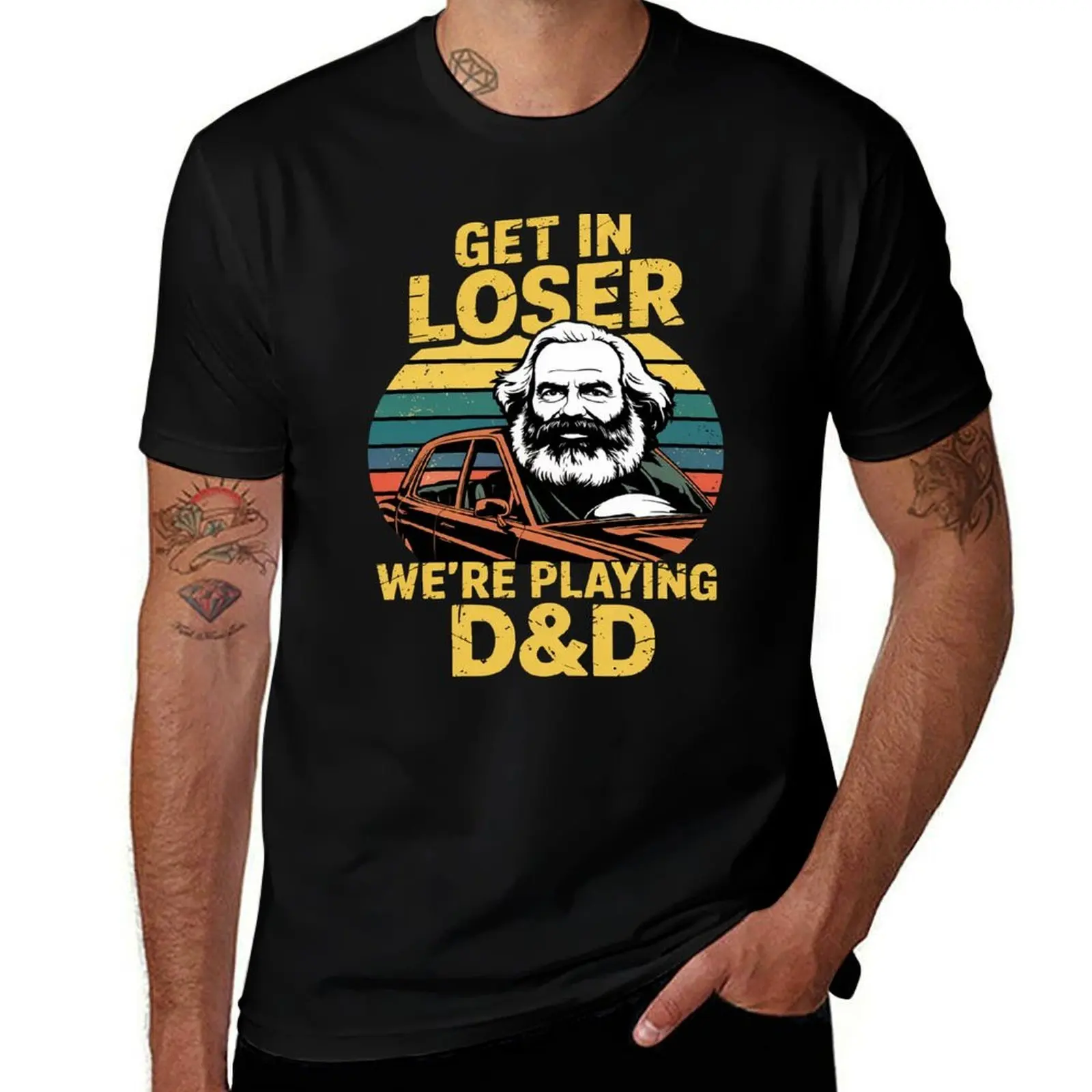

Футболка Get In Loser We're Playing D&D с синим замком, большие размеры, винтажная футболка с аниме, футболки с аниме, мужские футболки с графикой
