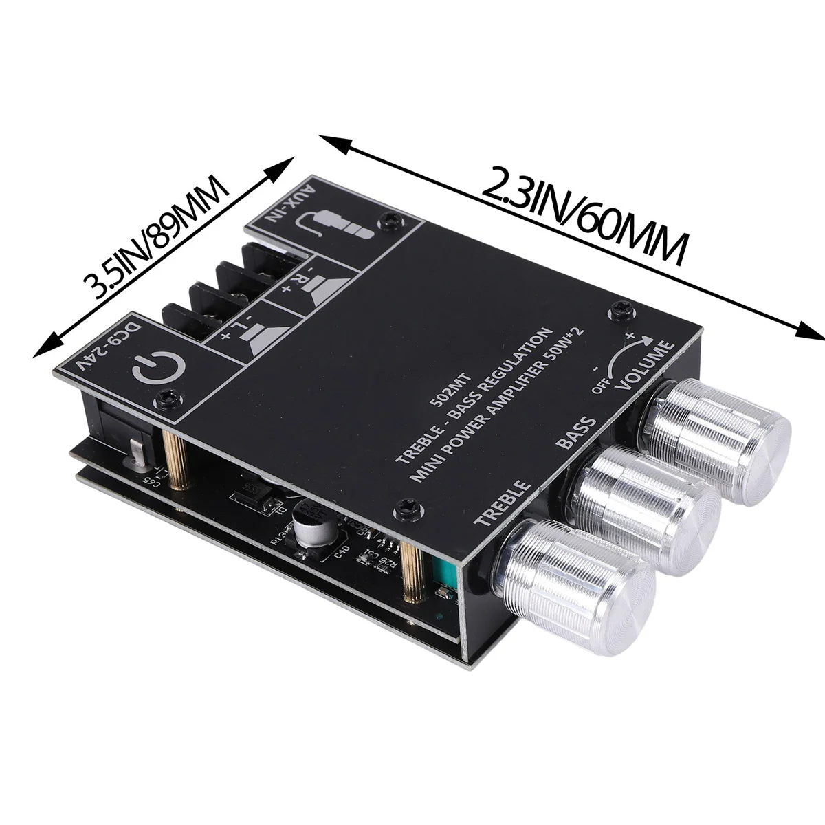 ZK-502MT Bluetooth 5.0 Subwoofer Amplifier Board 2.0 Channel High Power Audio Stereo Amplifier Board 2X50W Bass AMP