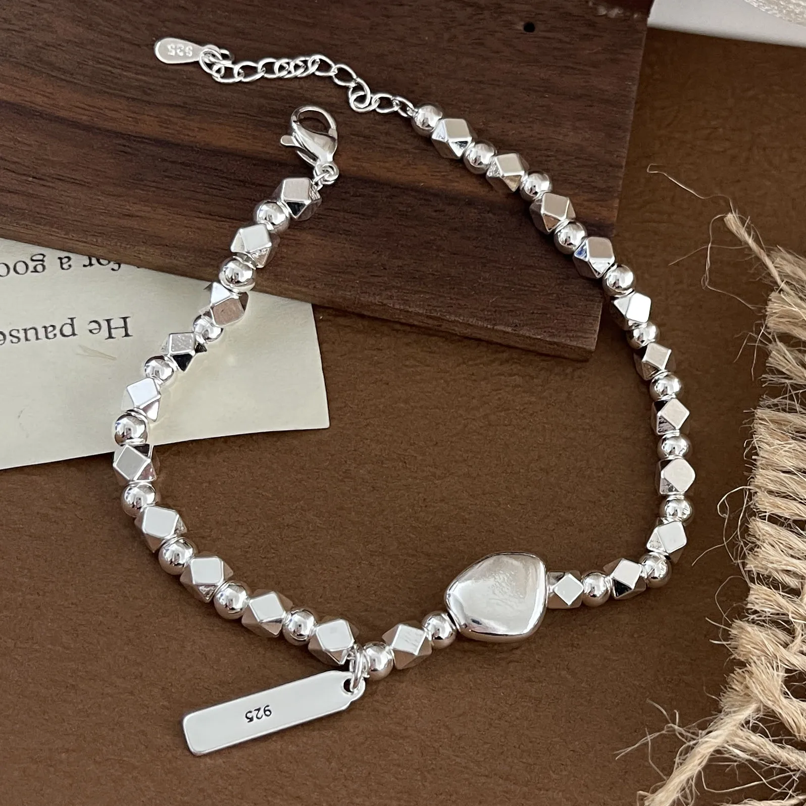 925 Sterling Silver Bracelets for Women Men String Accessories Trend Vintage CZ Stone Tassel Pendant Party Jewelry Gift