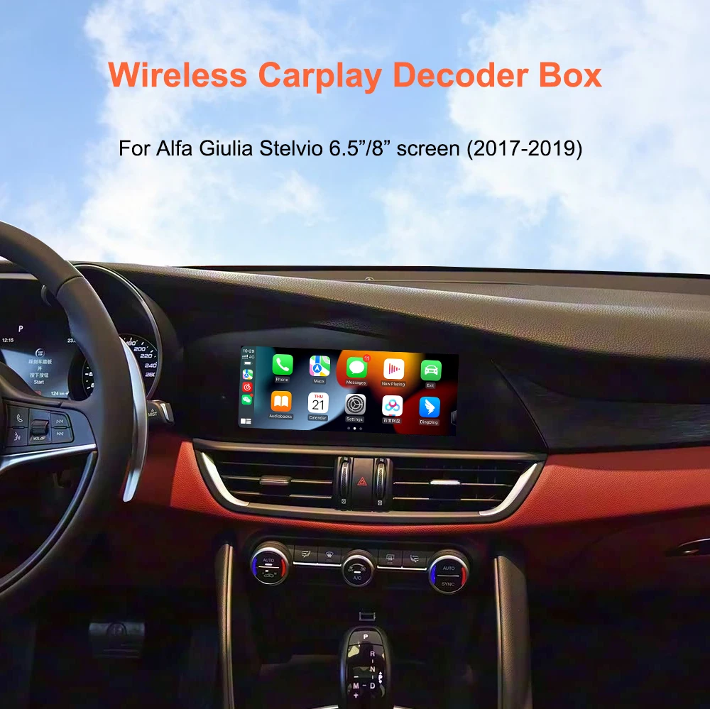 Bonroad Wireless Carplay Android Auto OEM Upgrade Decoder Box für Alfa Romeo Stelvio & Giulia 2017-2020 Airplay Mirror Link – Detail 1