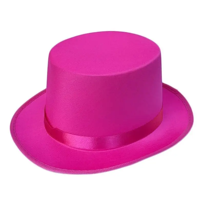 652F White Top Hat Short Brim Western Magician Hat for Dinner Outdoor Casual Wear