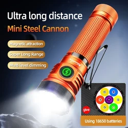 7xLED High Bright White Red Green Blue UV Light Multipurpose Magnet Flashlight Outdoor Hiking Travel Camping Work Lighting Torch