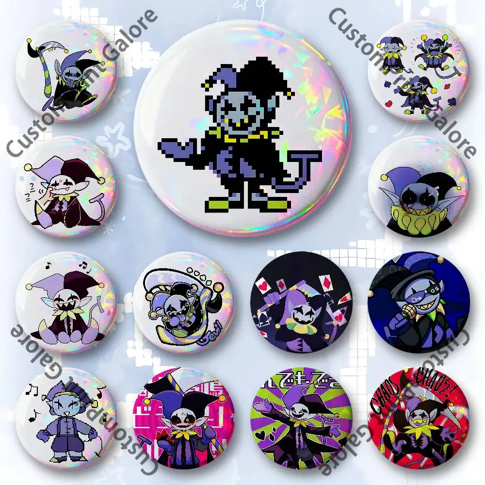 

Jevil Customizable Badge Tinplate Brooch Laser Film Lapel Pin for Decoration Party Small Gifts