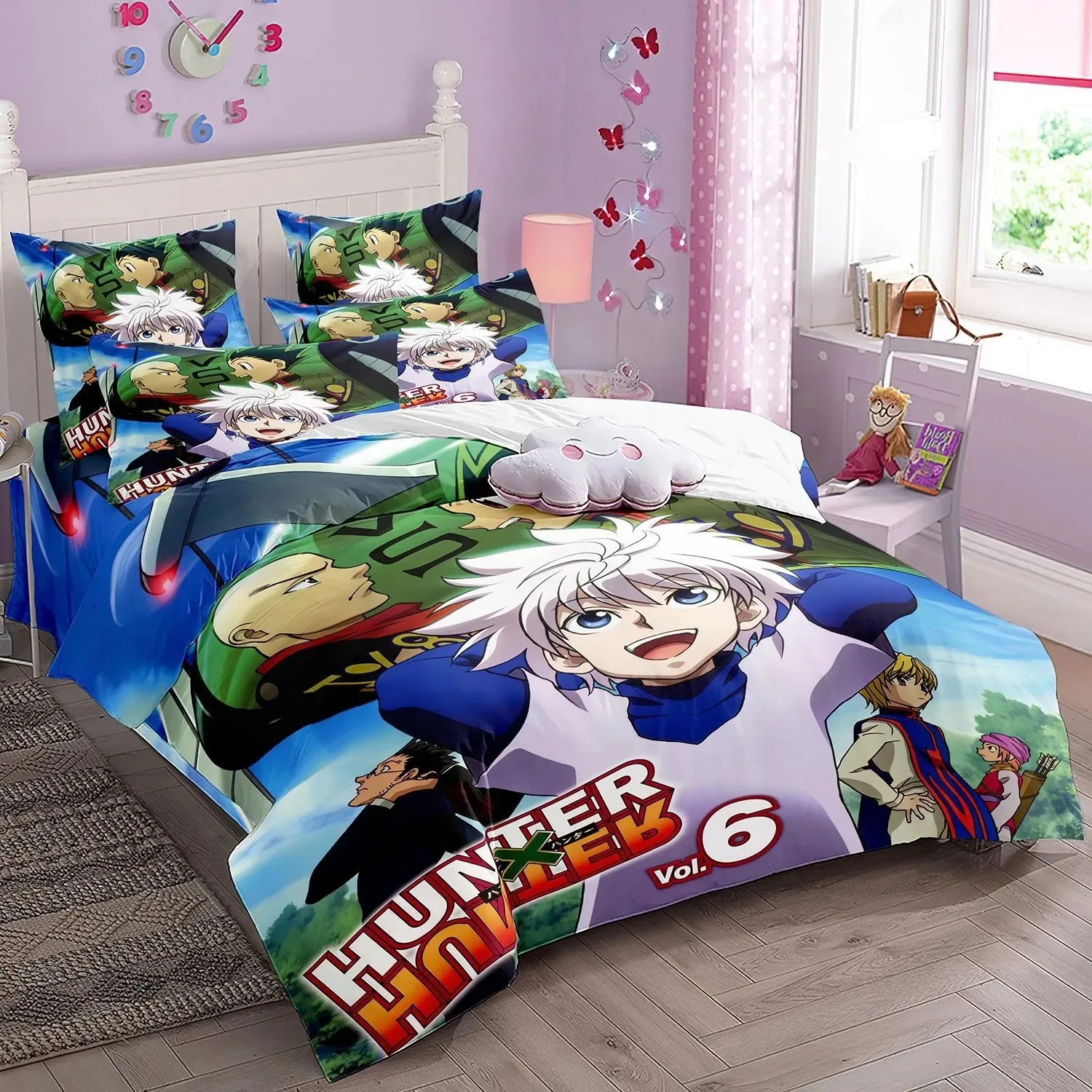 Японское аниме, новый комплект постельного белья Hunter X Hunter, 3D принт, пододеяльник Twin Queen King, наволочки, детский пододеяльник, роскошные комплекты
