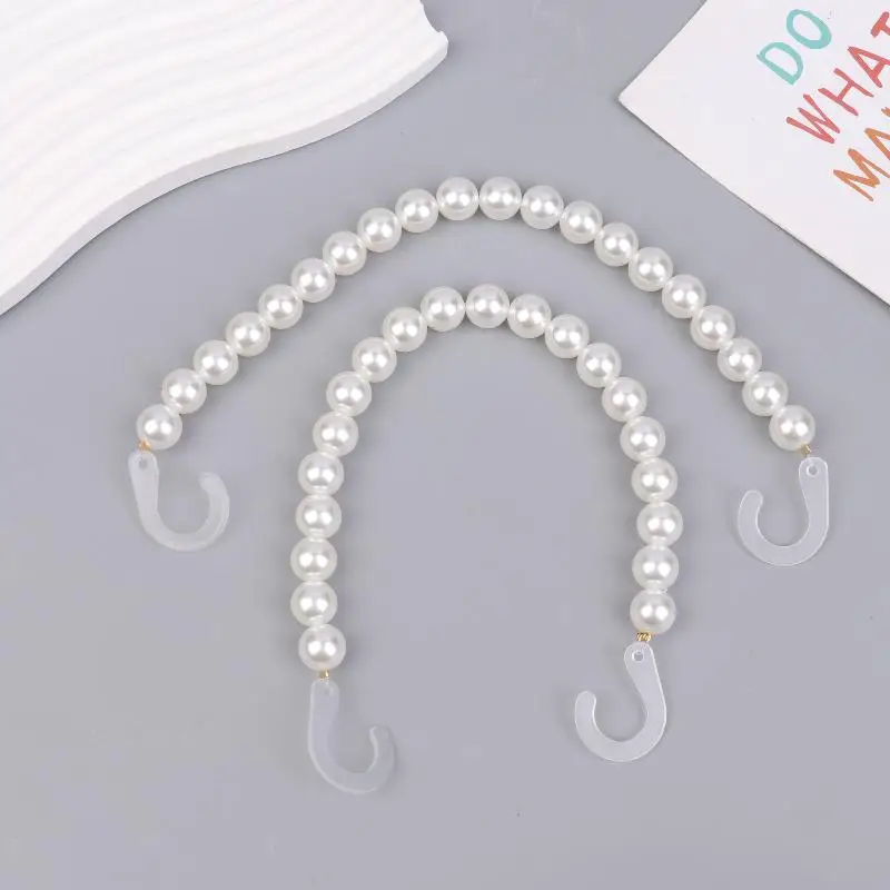 New.2pcs/set Imitation Pearl Chain Shoe Charms Detachable Artificial Pearl Shoe Chains Fashion Simple Shoes Buckle Shoes Decor