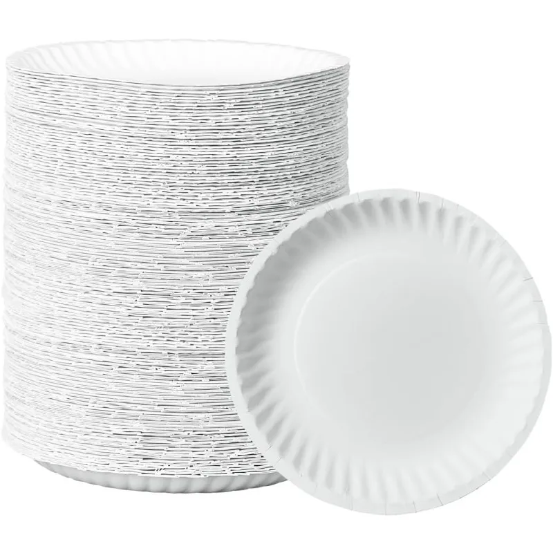 

Comfy Package, [500 Pack Disposable Paper Plates - Decorative Craft Paper Plates - Large (6 Inch - 500 Count)