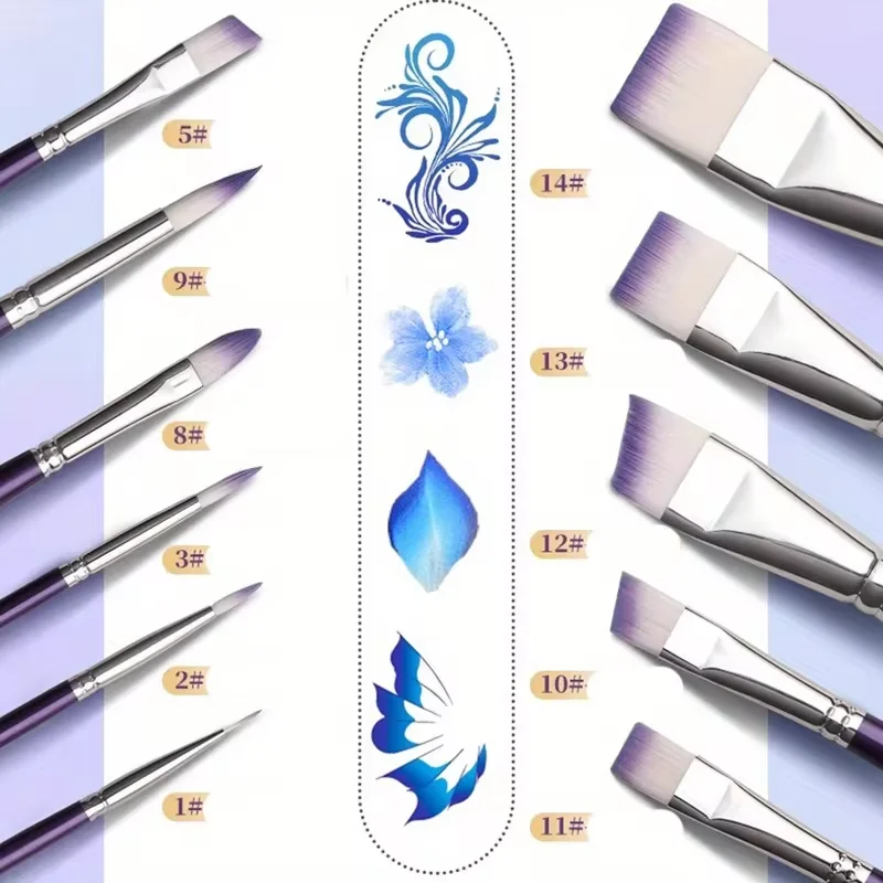 Professional Painting Brush Set Multi‑Size Nylon Brushes for Art Painting Facial Body Art & Artistic Makeup Design gallery 4