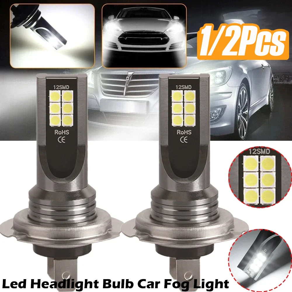 

1/2PCs H7 Led Headlight Bulb Car Fog Light Versatile Waterproof White High Low Beam Lights Auto Headlight Bulbs Accessories