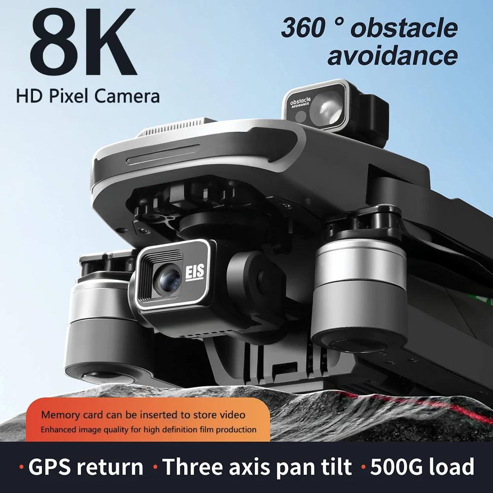 New S155 GPS Professional Drone 6KM 360° Obstacle Avoidance 4K Dual Camera 3-axis gimbal Brushless Motor Foldable Quadcopter Toy