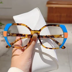 KAMMPT Oversized Glasses Women New Fashion Patchwork Rim Blue Light Blocking Eyeglasses Trendy Chic Brand Design Optical Frames