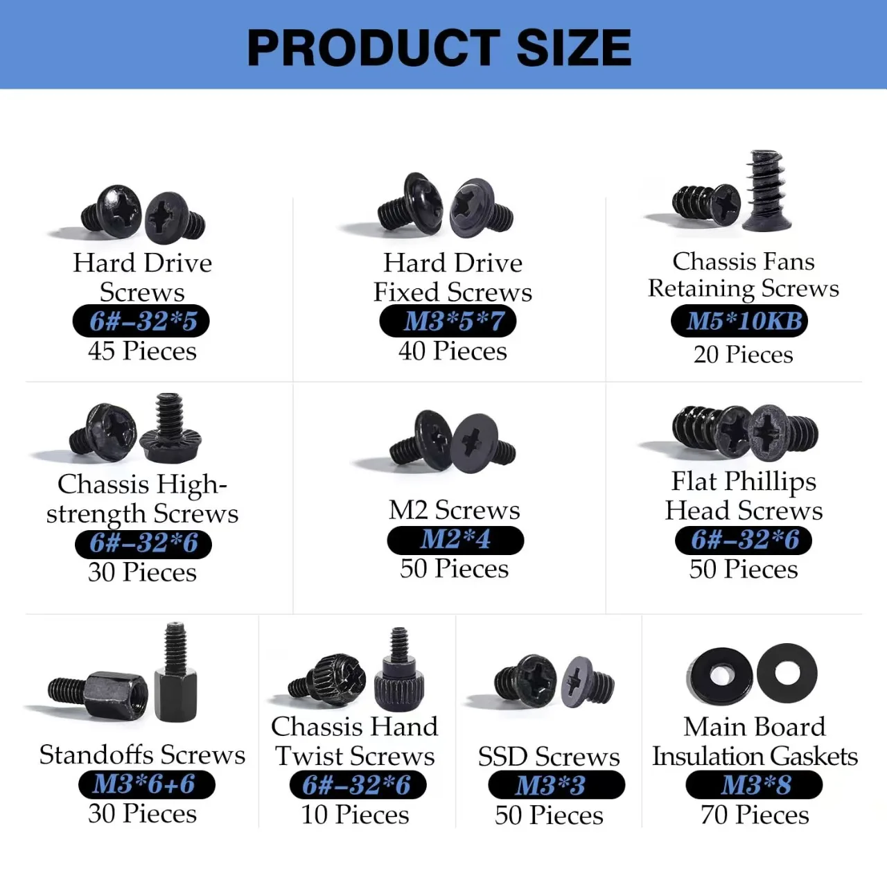 400PCS Computer Screws Motherboard Standoffs Screws PC Screws Laptop Screws PC Case Screws Fan Screws SSD Screws for HDD Hard