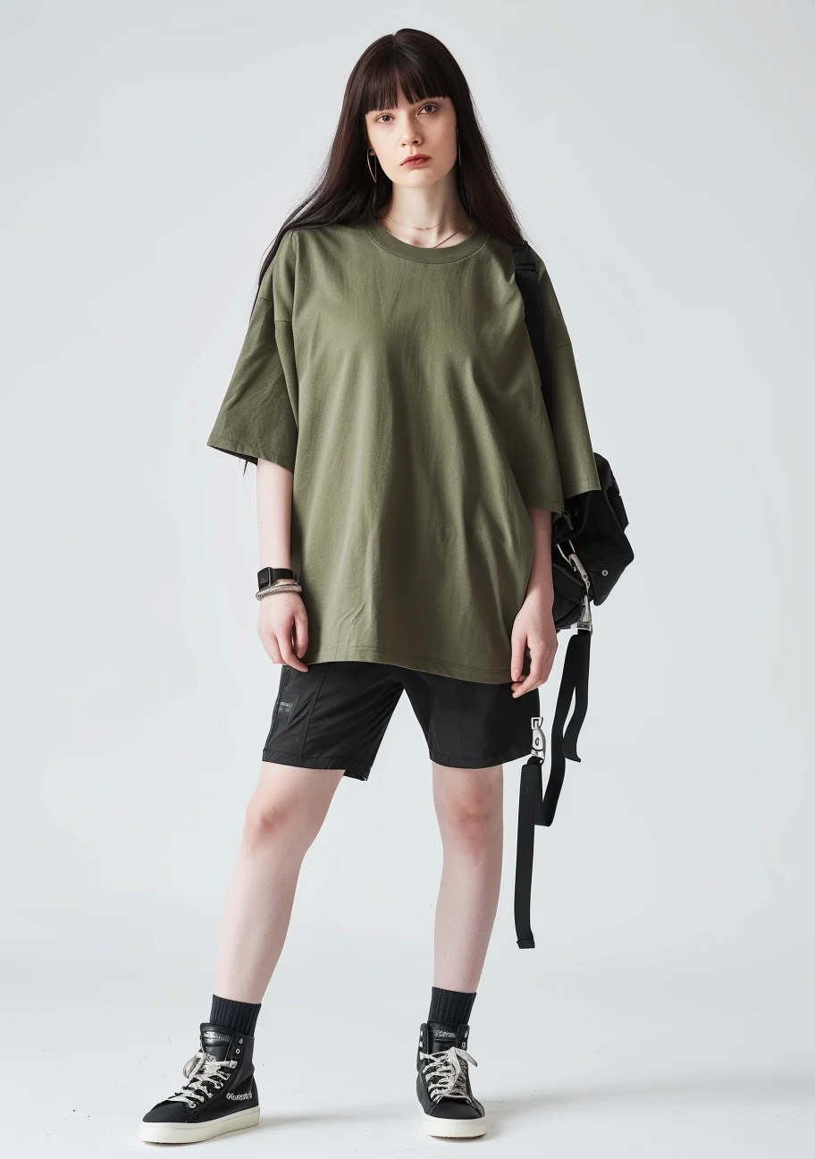 No pattern, No print, Girls, Simple atmosphere, 20 colors,Oversized,100% cotton ,Summer casual short T-shirt,Woman,Y2K