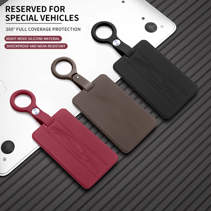 

Original Color Car Key Case Cover Fob For Tesla Model 3 Model Y Car Smart Remote Keychain Protector Shell Decorative Accessories