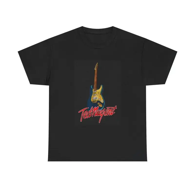 Ted Nugent T Shirt Guitar Rock Band Retro Neon Metal Heavy Cotton