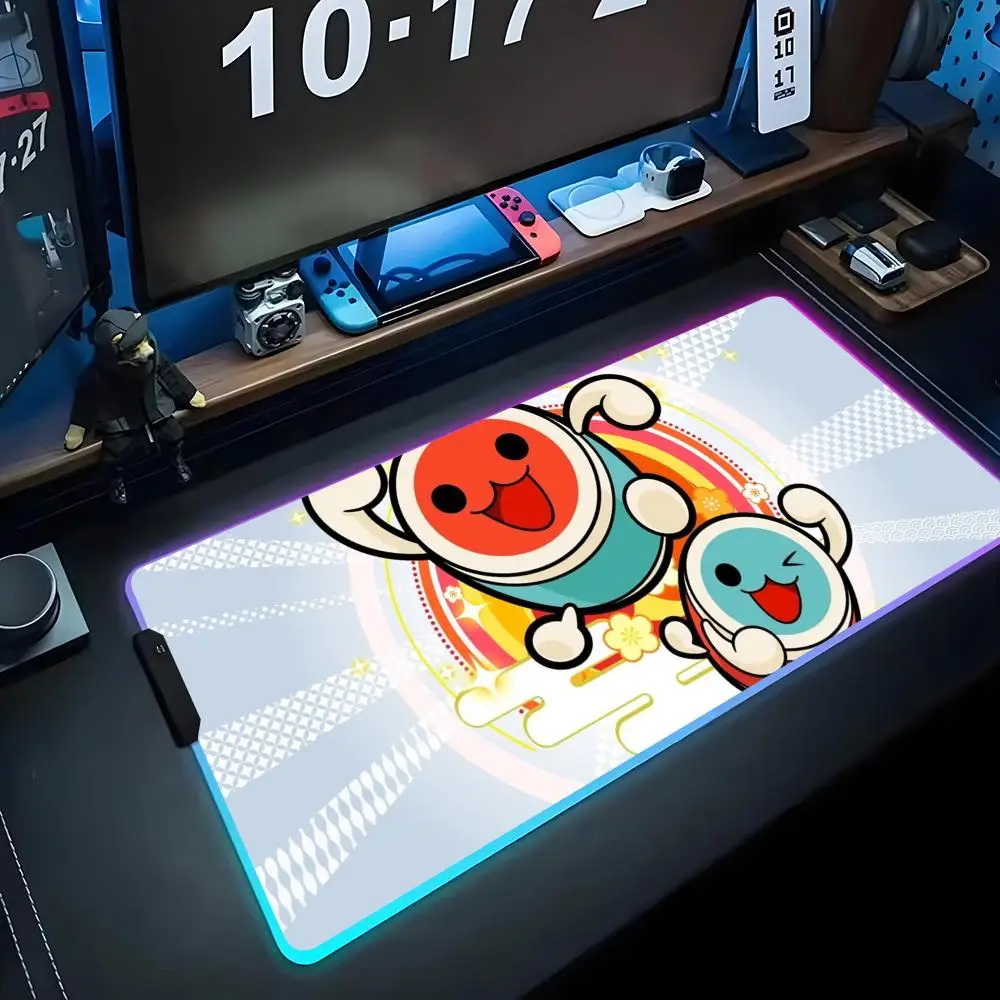 

Коврик для мыши Game taiko no tatsujin RGB Gaming Mousepad Большой светодиодный коврик для ПК Настольный коврик Светящийся коврик для мыши Большие коврики для клавиатуры Настольный коврик