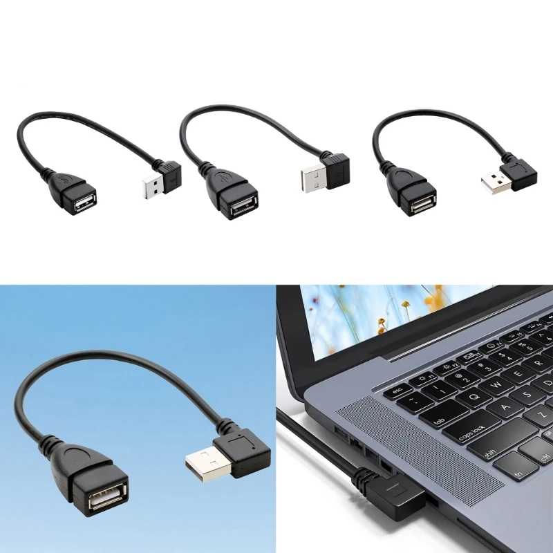 USB 2.0 Dây Nguồn Nam Sang Nữ 90 Độ Cáp Nối Dài 30CM 11.8in