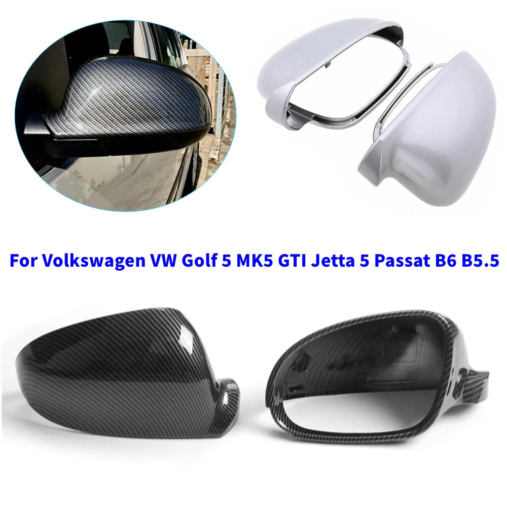 

2 шт. для Volkswagen VW Golf 5 MK5 GTI Jetta 5 Passat B6 B5.5, сменная крышка бокового зеркала автомобиля, крышка крыла, накладка на внешнюю дверь