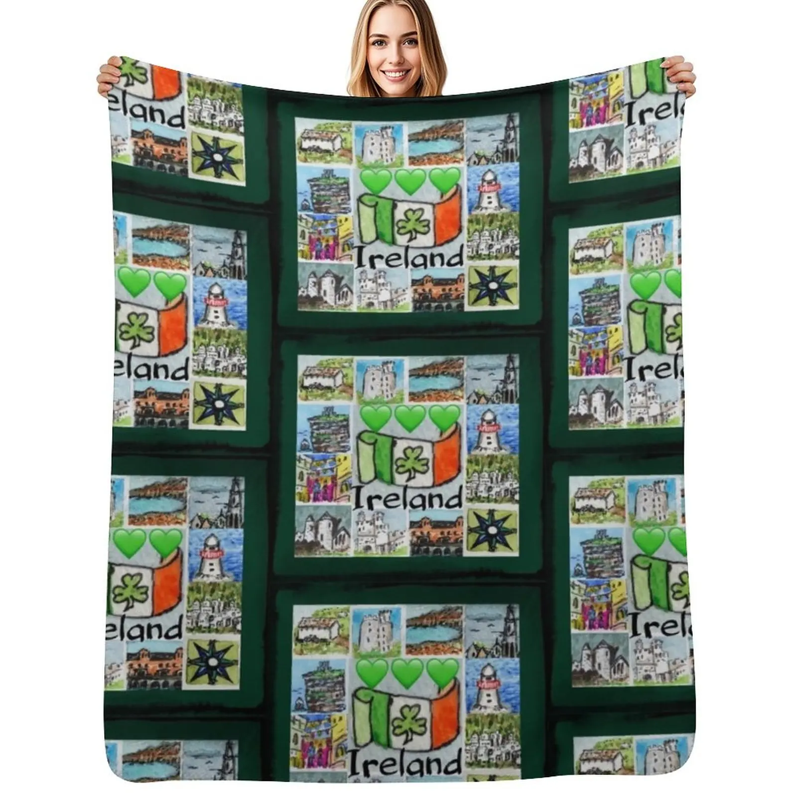 Ireland Memories Throw Blanket warm for winter Beautifuls Giant Sofa Sofa Heavy Nap Blankets
