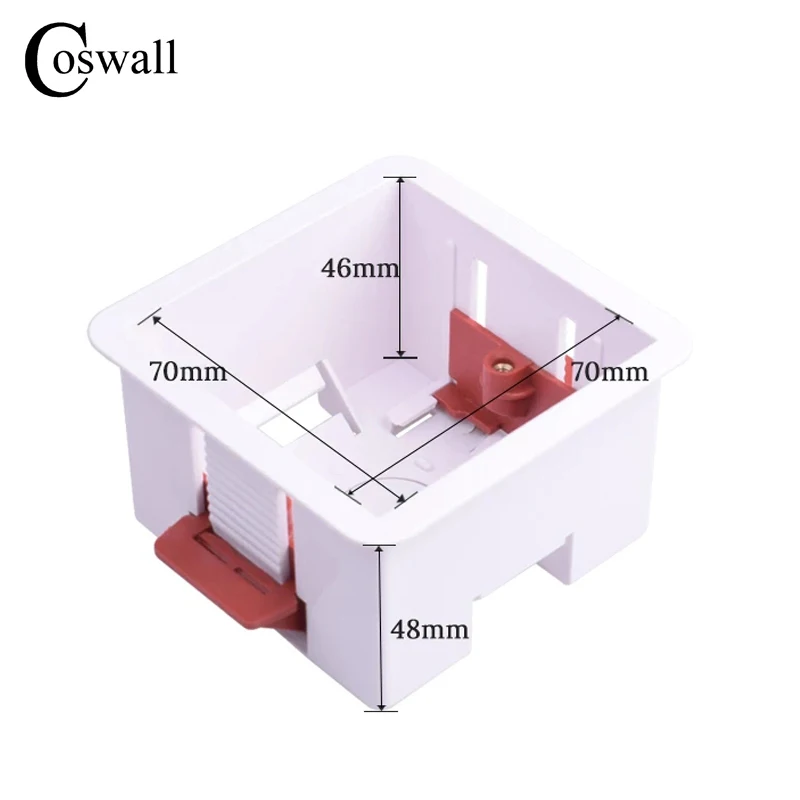 COSWALL 1 Gang Dry Lining Box For Gypsum Board / Drywall / Plasterboad 46mm/34mm Depth Wall Switch BOX Wall Socket Cassette