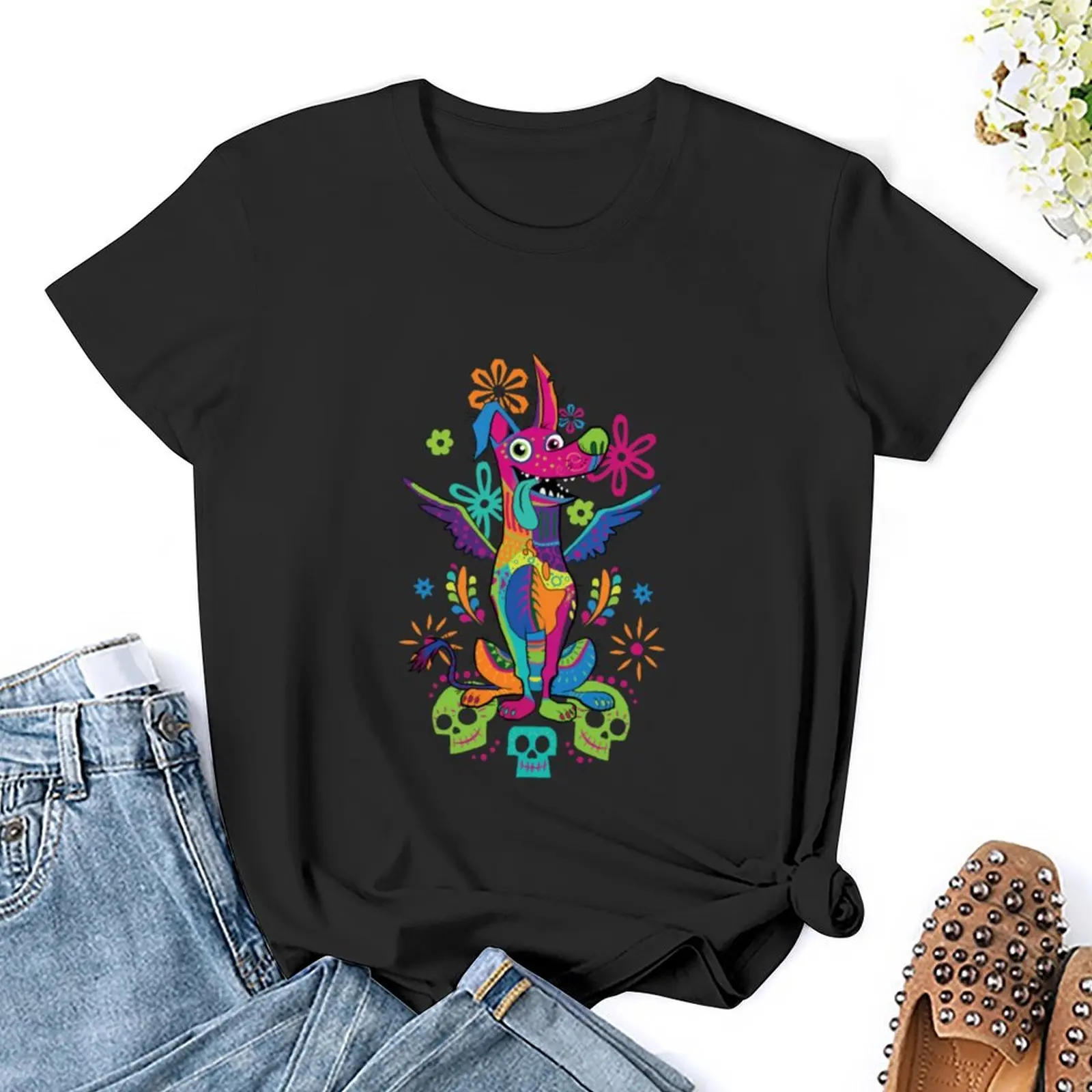 Day Of The Dead Dante Coco Dog t-shirt summer top hippie clothes abbigliamento femminile abbigliamento estivo magliette in cotone donna